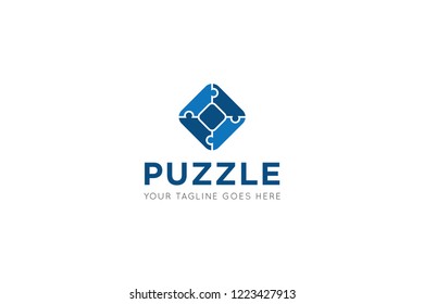 puzzle logo and icon design template