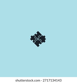 Puzzle logo icon flat vector design