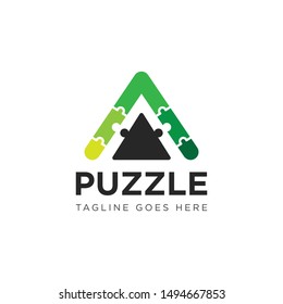 puzzle logo and icon vector illustration design template