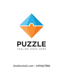 puzzle logo and icon vector illustration design template