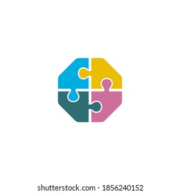 puzzle logo icon vector illustration design 