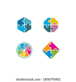 puzzle logo icon vector illustration design 