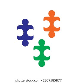 Icono del logotipo del rompecabezas, plantilla de diseño de ilustración vectorial.