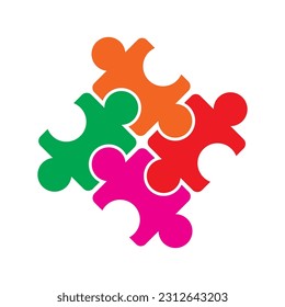 Icono del logotipo del rompecabezas, plantilla de diseño de ilustración vectorial.