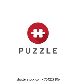 puzzle logo stylized creative design template