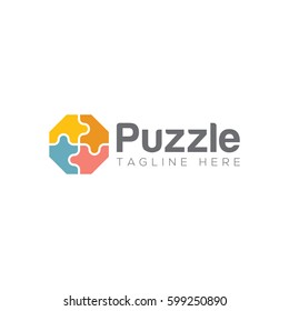 Puzzle logo template