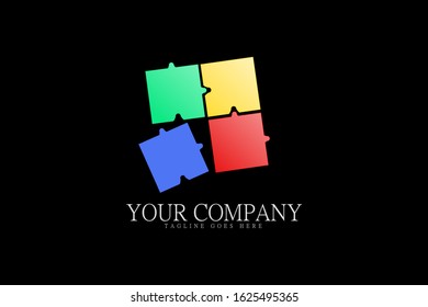 puzzle logo template for game agencies