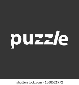 Puzzle logo text simple design