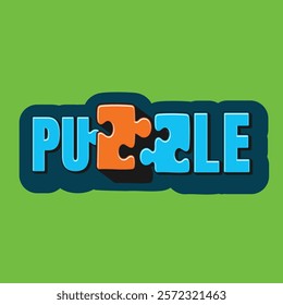 Puzzle Logo I Puzzle Typography I Puzzle text