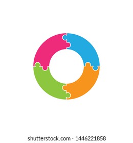 puzzle logo vector icon template