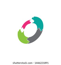 puzzle logo vector icon template