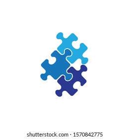 Puzzle  logo Vector Illustration design template