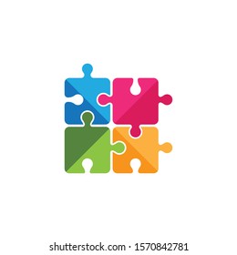 Puzzle  logo Vector Illustration design template