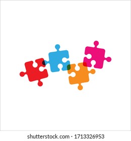 Puzzle logo Vector Illustration design template
