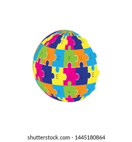 puzzle logo vector template design