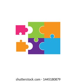 puzzle logo vector template design