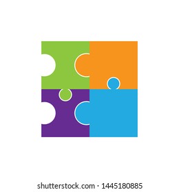 puzzle logo vector template design