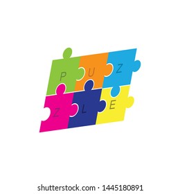 puzzle logo vector template design
