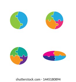 puzzle logo vector template design