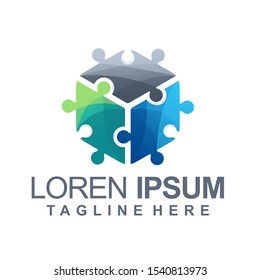 vector de logotipo de puzzle, plantilla, ilustración