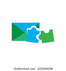 Puzzle Mail Logo Icon Design