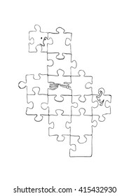 Puzzle of male and female