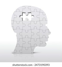 puzzle man isolated on white background. Vector illustration