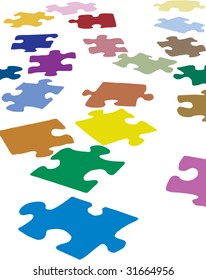 puzzle in many colors - vector