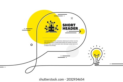 Puzzle With Many Options Simple Icon. Continuous Line Idea Chat Bubble Banner. Decide Jigsaw Sign. Business Challenge Symbol. Puzzle Options Icon In Chat Message. Vector