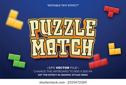 Puzzle Match 3d text effect editable effect