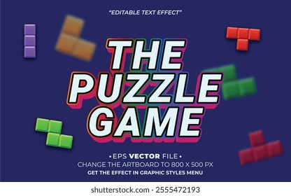 The Puzzle Match text effect editable vector