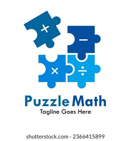 Puzzle math design template illustration