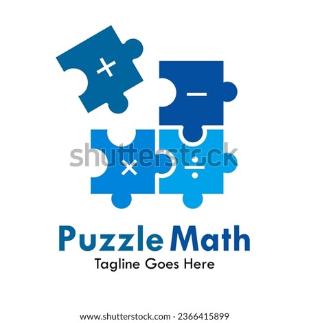 Puzzle math design template illustration