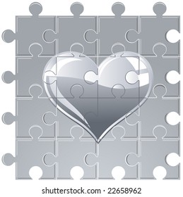 puzzle metallic heart
