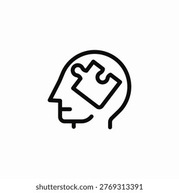 puzzle in mind icon sign vector
