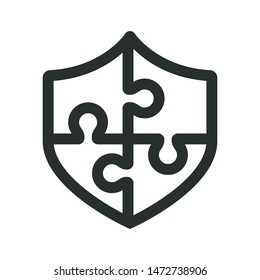 puzzle - minimal line web icon. simple vector illustration. concept for infographic, website or app.