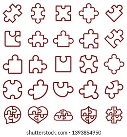 puzzle - minimal thin line web icon set. simple vector illustration. concept for infographic website or app.