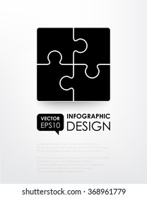 Puzzle (monochrome 4). Business component. The image can be used for your business, presentations, projects, promotion