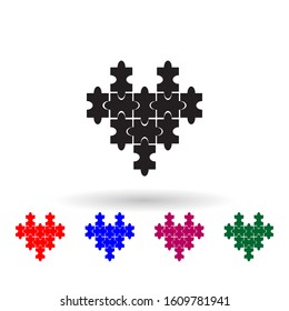 Puzzle multi color icon. Simple glyph, flat vector of toys icons for ui and ux, website or mobile application