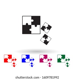 Puzzle multi color icon. Simple glyph, flat vector of toys icons for ui and ux, website or mobile application