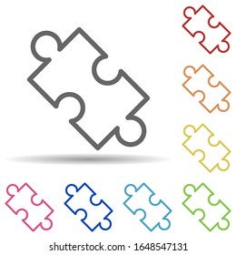 Puzzle in multi color style icon. Simple thin line, outline vector of science icons for ui and ux, website or mobile application