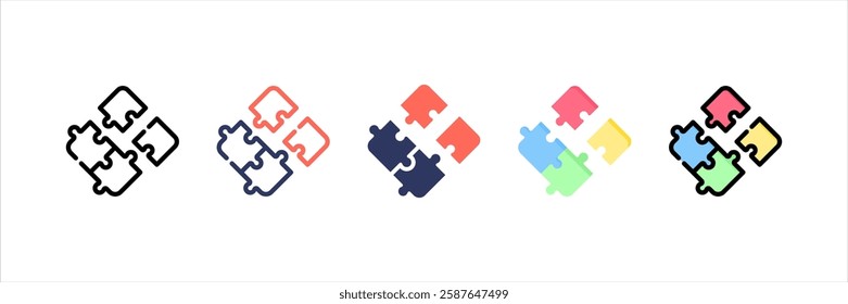 Puzzle Multi Style Icon Set