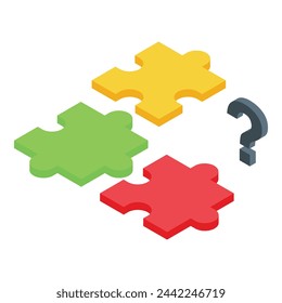 Puzzle new idea icon isometric vector. Creative startup. Innovative process