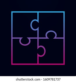 Puzzle nolan icon. Simple thin line, outline vector of team work icons for ui and ux, website or mobile application