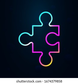 puzzle in nolan style icon. Simple thin line, outline vector of finance and chart icons for ui and ux, website or mobile application