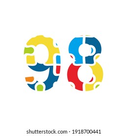 Puzzle number illustration. Vector Eps10