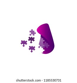 puzzle number one logo, number 1 logo design
