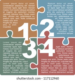 Puzzle with numbers and place for your text colors layout