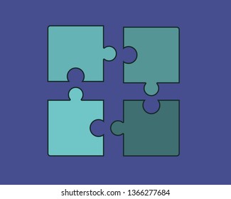 Puzzle on  the blue background