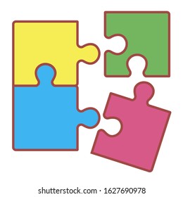 Puzzle on white background. Vector illustration in trendy flat style. ESP 10.